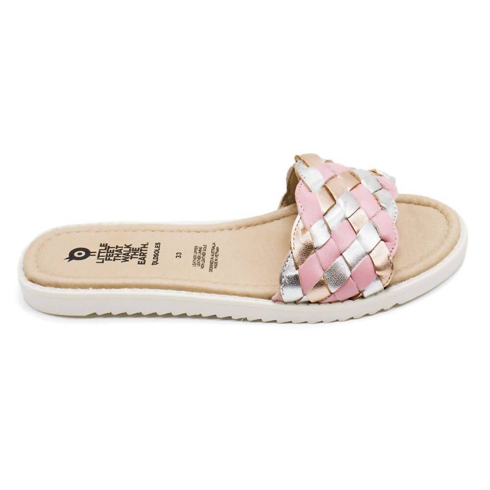 NEW OLDSOLES girl's monarco leather slides in copper